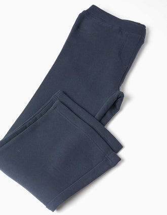 Jeggings à boca de sino cardados para menina, azul-marinho