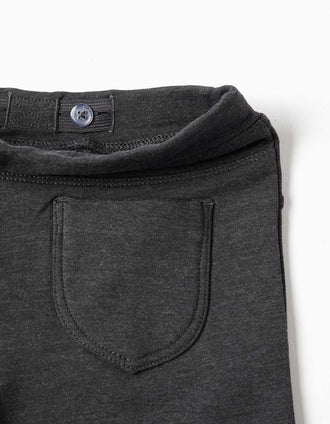 Jegging évasé en coton peigné pour fille, gris foncé