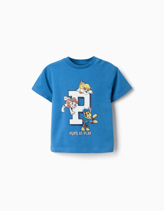 T-shirt en coton avec imprimé Pat' Patrouille pour bébé et garçon, bleu