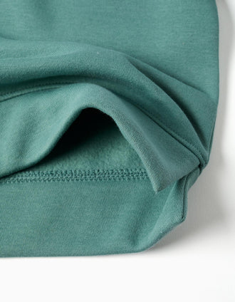 Sweat cardada com motivo de arte e natureza para menina, azul-esverdeado