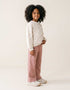 Conjunto de chándal perchado con estampado floral para niña, blanco/rosa