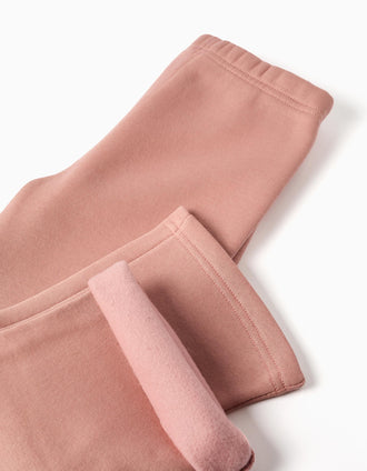 Fato de treino cardado com estampado floral para menina, branco/rosa