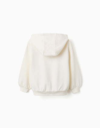 Sudadera perchada con estampado de Hello Kitty para niña, blanco