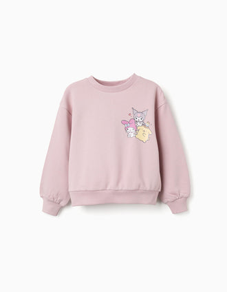 Sudadera de algodón con estampado de Kuromi & Friends para niña, lila