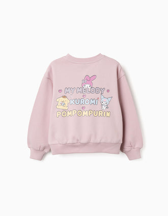 Sudadera de algodón con estampado de Kuromi & Friends para niña, lila
