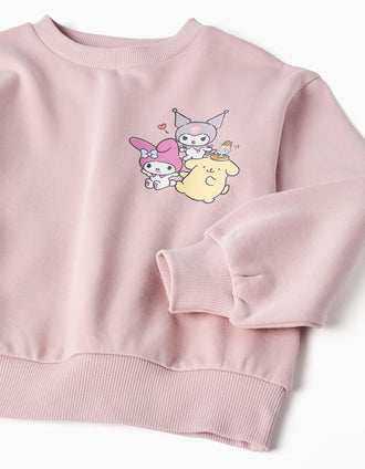 Sudadera de algodón con estampado de Kuromi & Friends para niña, lila