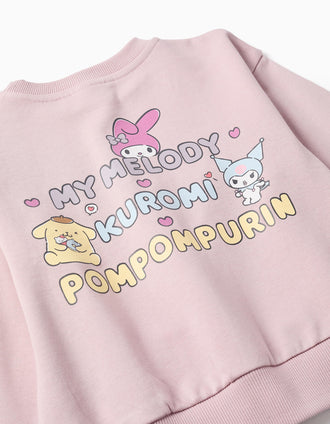 Sudadera de algodón con estampado de Kuromi & Friends para niña, lila