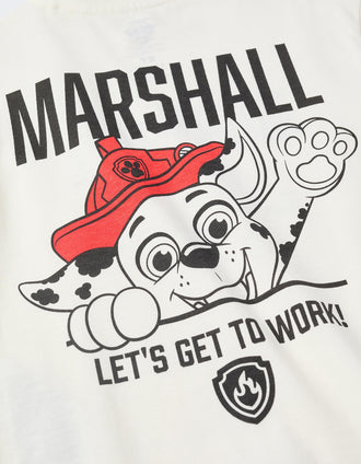 T-shirt en coton avec imprimés Marshall pour bébé et garçon, blanc
