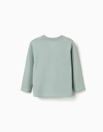 T-shirt en coton à manches longues Bluey pour bébé et enfant, vert clair