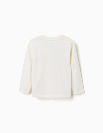 T-shirt en coton à manches longues Bluey pour bébé et enfant, blanc