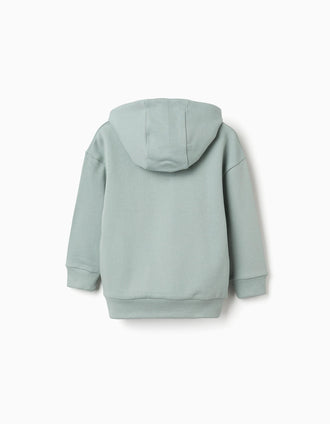 Sweat en coton peigné à capuche Minecraft pour garçon, vert clair