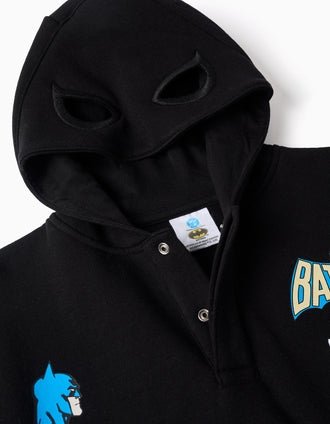 Sudadera perchada con capucha y estampado Batman para niño, negro