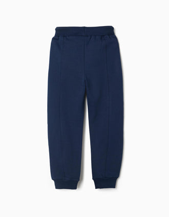 Brushed joggers with Spider-Man print and drawstring for boys, navy blue