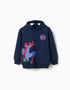 Sweat en coton peigné à capuche Spider-Man pour garçon, bleu marine