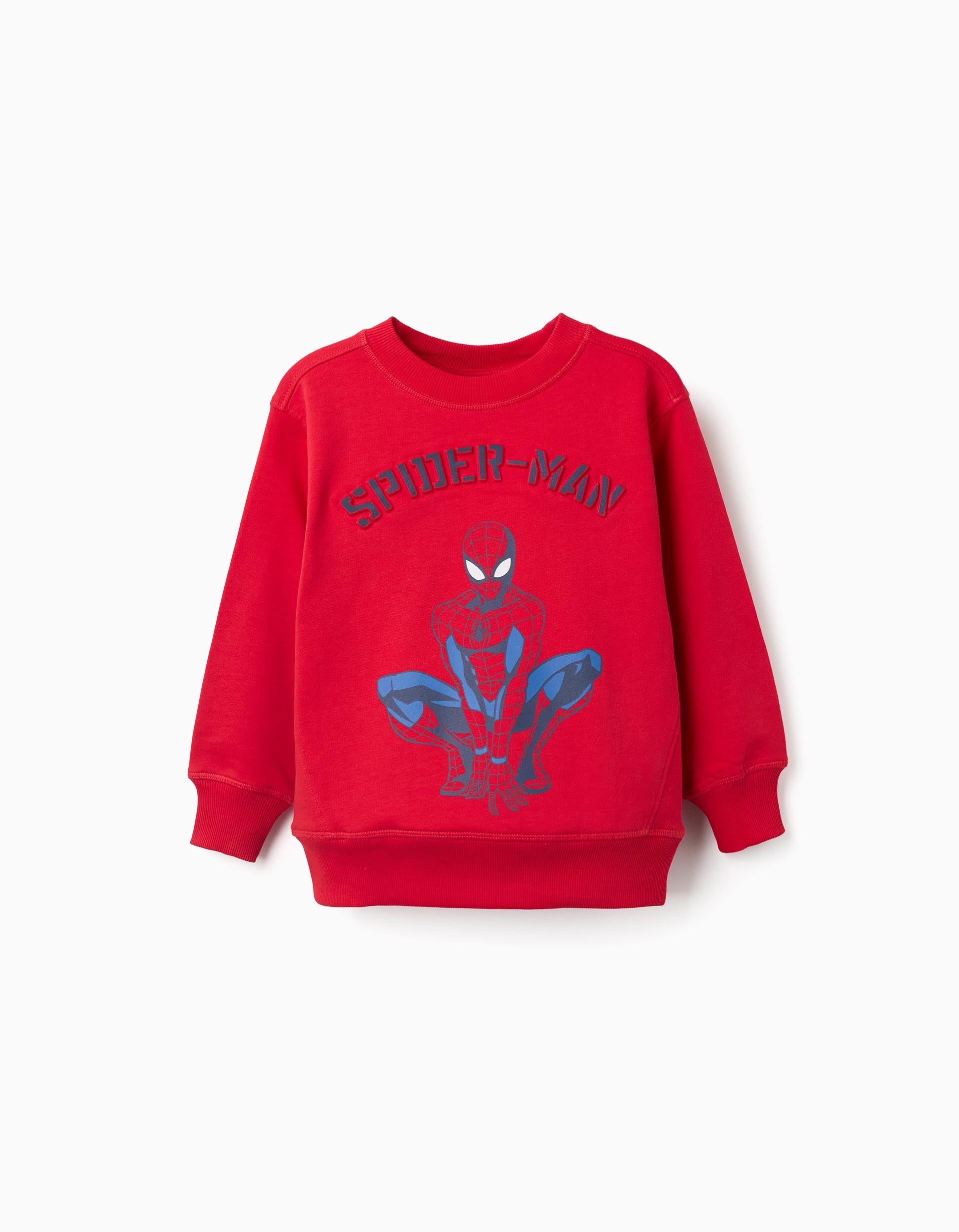 Sudadera perchada con estampado en relieve Spider-Man para niño, rojo