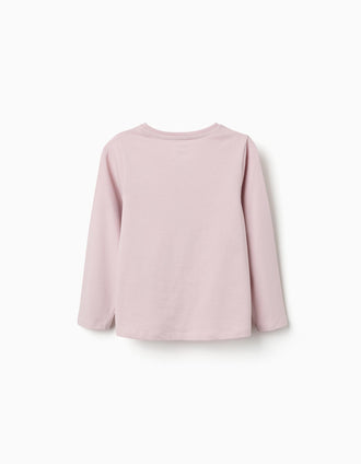 Camiseta de manga larga de algodón con estampado Kuromi para niña, lila