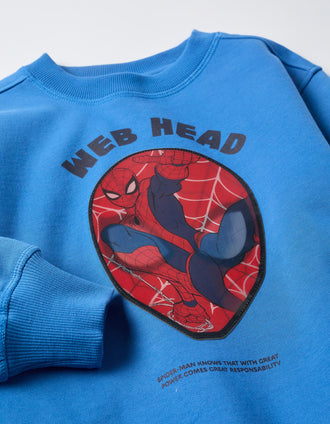 Sweat cardada com estampado lenticular do Spider-Man para menino, azul