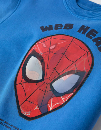 Sweat cardada com estampado lenticular do Spider-Man para menino, azul