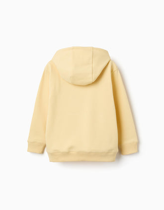 Sudadera perchada con capucha y estampado Batman para niño, amarillo