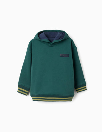 Sweat cardada com estampado Clay Horse para menino, verde-escuro