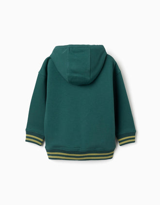 Sweat cardada com estampado Clay Horse para menino, verde-escuro