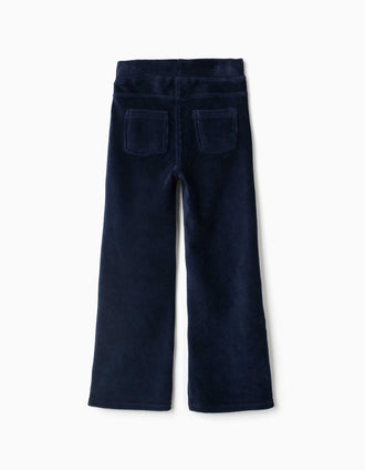 Corduroy leggings, flare fit, pockets, elastic waist, dark color