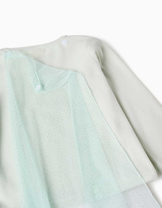 Polar fleece pyjamas with Elsa and cape for girls, light green/white