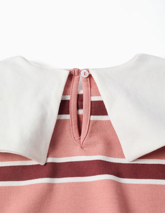 Sudadera a rayas con cuello en forma de lazo para niña, multicolor