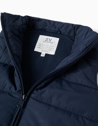 Doudoune sans manches avec doublure en polaire pour garçon, bleu marine