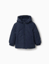 Doudoune avec capuche et doublure en polaire pour garçon, bleu marine