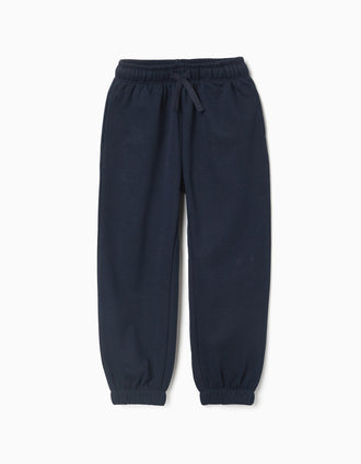 Pantalon de jogging en molleton avec cordon pour fille, bleu foncé