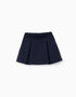 Jupe en ponte de Roma avec plis pour fille, bleu marine