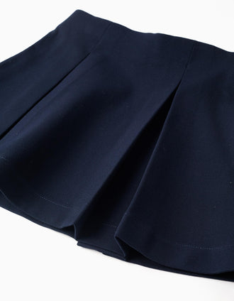 Jupe en ponte de Roma avec plis pour fille, bleu marine