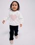 Sweat com estampado floral em relevo para bebé menina, branco/rosa
