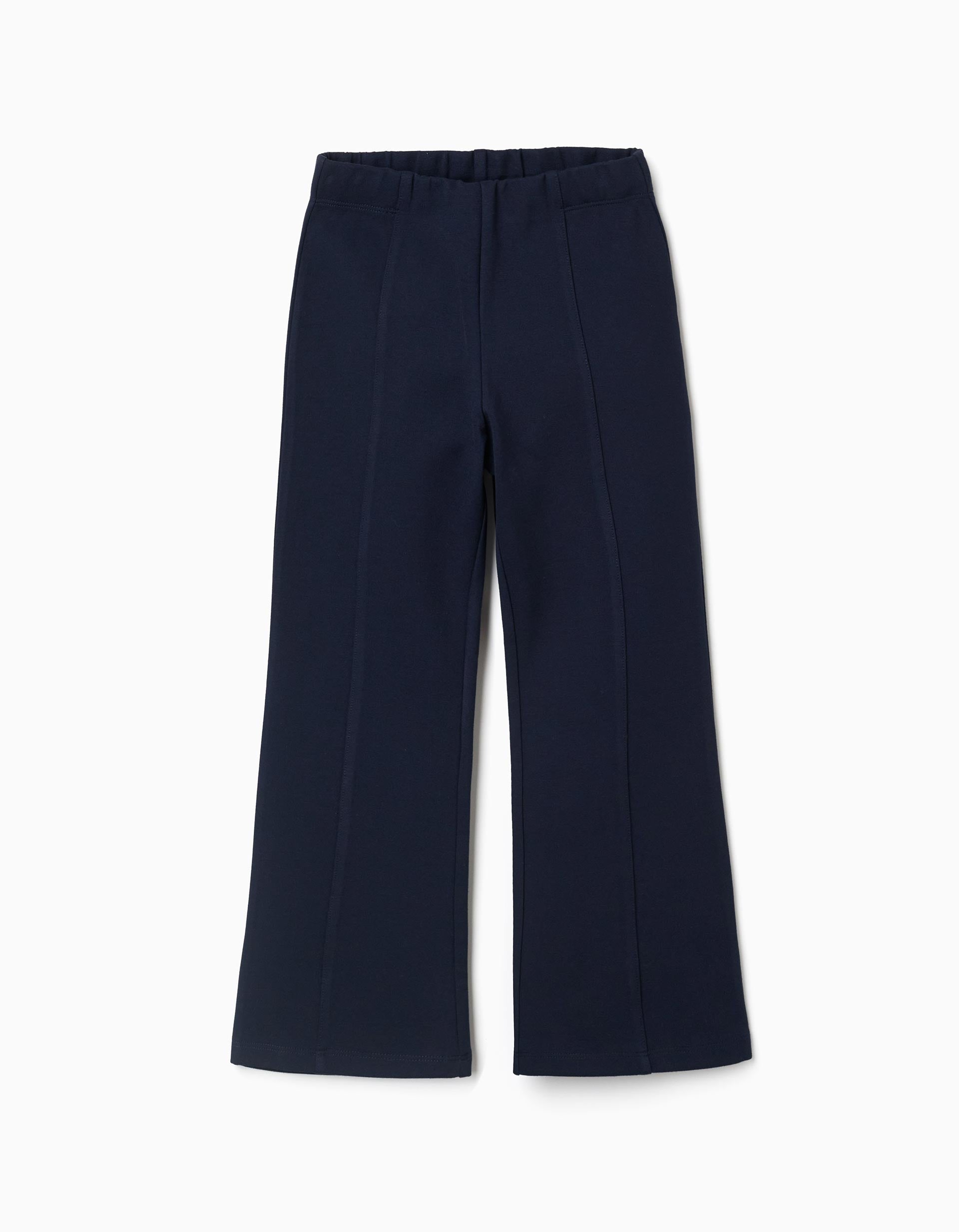 Leggins de campana de punto Roma para niña, azul oscuro