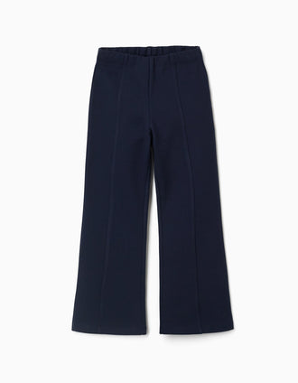 Leggins de campana de punto Roma para niña, azul oscuro