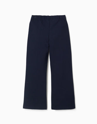 Leggins de campana de punto Roma para niña, azul oscuro