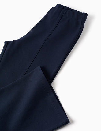 Leggins de campana de punto Roma para niña, azul oscuro