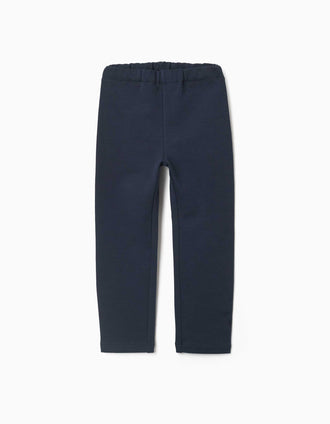 Leggings skinny cardadas para menina, azul-marinho