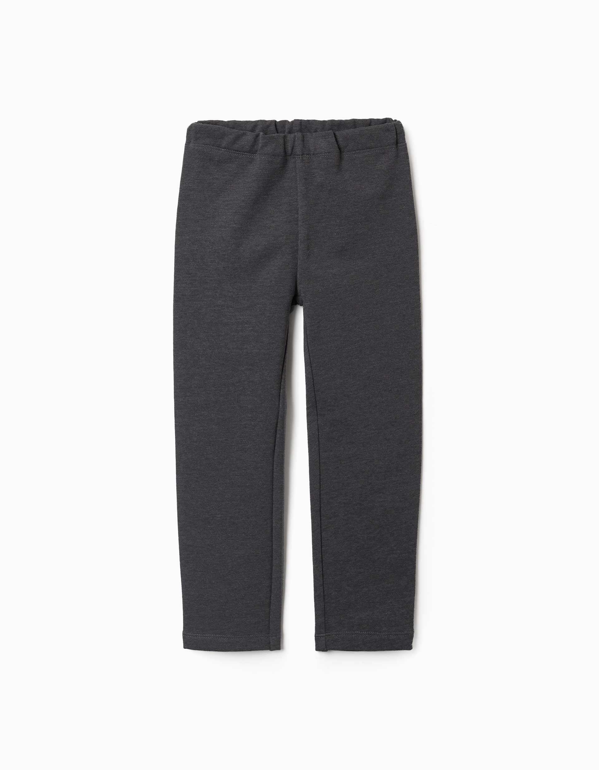 Leggings skinny cardadas para menina, cinza-escuro