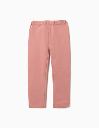 Leggings skinny cardadas para menina, rosa-claro