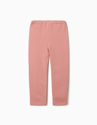 Leggings skinny cardadas para menina, rosa-claro
