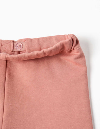 Leggings skinny cardadas para menina, rosa-claro