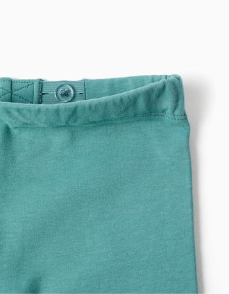 Leggings skinny cardadas para menina, azul-esverdeado