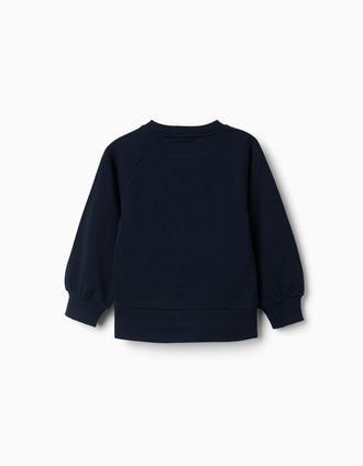 Sudadera con estampado en relieve Amour de l'Art para niña, azul marino