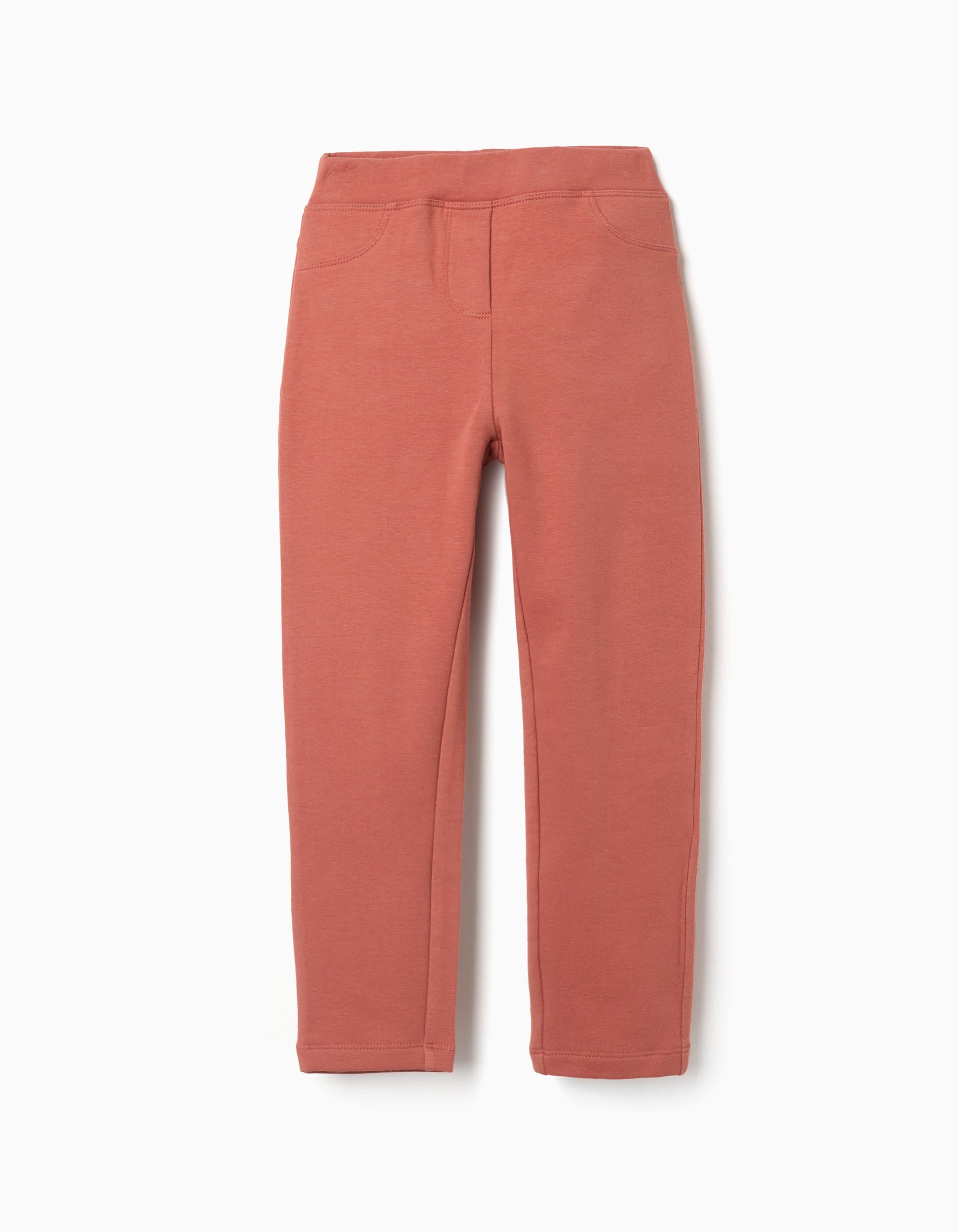 Skinny fit brushed jeggings for girls, terracotta