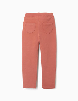 Skinny fit brushed jeggings for girls, terracotta