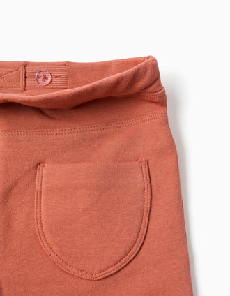 Skinny fit brushed jeggings for girls, terracotta