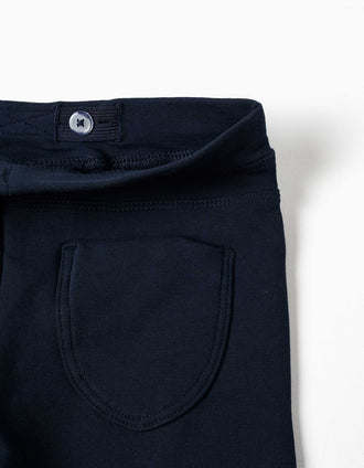 Jeggings skinny cardados para menina, azul-marinho