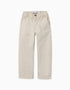 Twill carpenter trousers with elasticated waist for boys, light beige